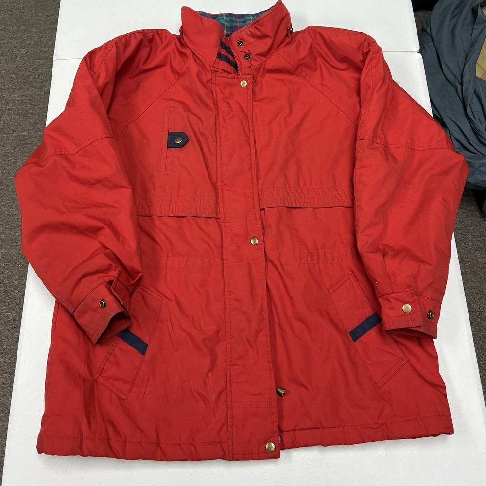 Vintage Cabin Creek Utility Field Jacket Men L Plaid Lined Full Zip Barn Coat